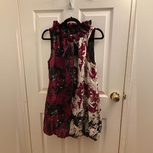 Nikka - Size 2 - Red and Black Silk Dress